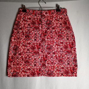 Dockers Red Floral Fitted Women's Skirt Size 8